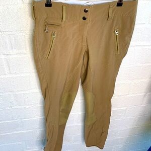 Goode Rider Equestrian Tan Velcro Ankle Pants Breeches sz 30 L